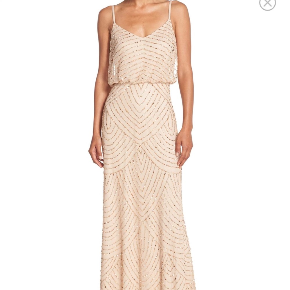 Adrianna Papell  : Blush Long Beaded Blouson